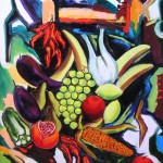 Cesto di frutta olio su tela 50 x 70