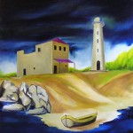 Il faro olio su tela 65 x 70