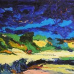 Fossato di Vico - Umbria notte di vento olio su tela 40 x 50