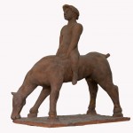 Cavallo e cavaliere terracotta h41