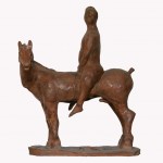 Cavallo e cavaliere terracotta h42