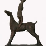 Cavallo e cavaliere terracotta h50