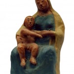 Madonna col bambino terracotta h cm 40
