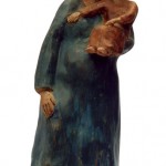 Madonna col bambino terracotta h cm 46