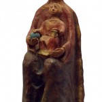 Madonna col bambino terracotta h cm 48